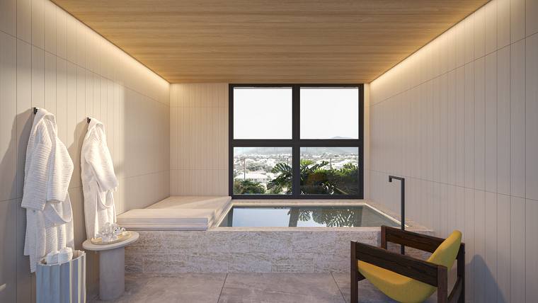 Spa do ático com piscina de imersão
